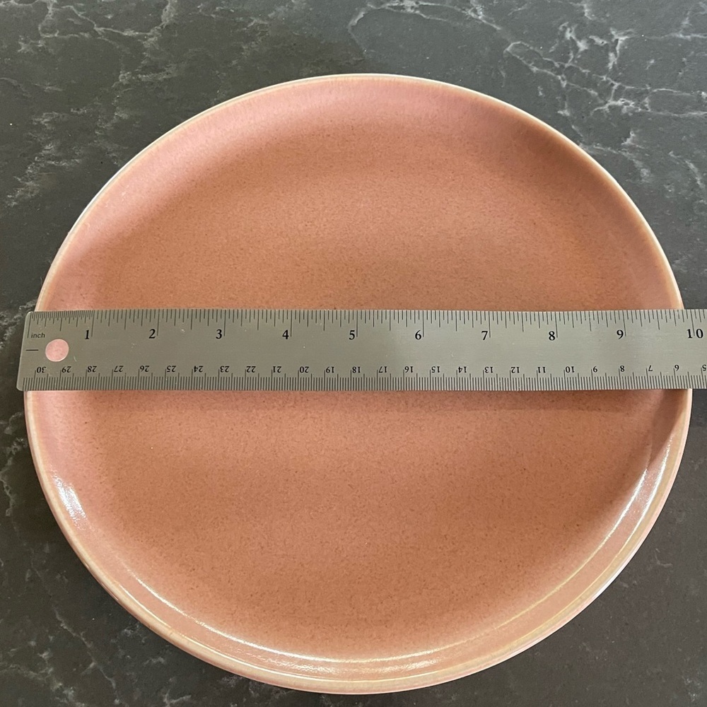Russel Wright American Modern 10” Plates- 2- in Coral/Peach - Picture 3 of 3